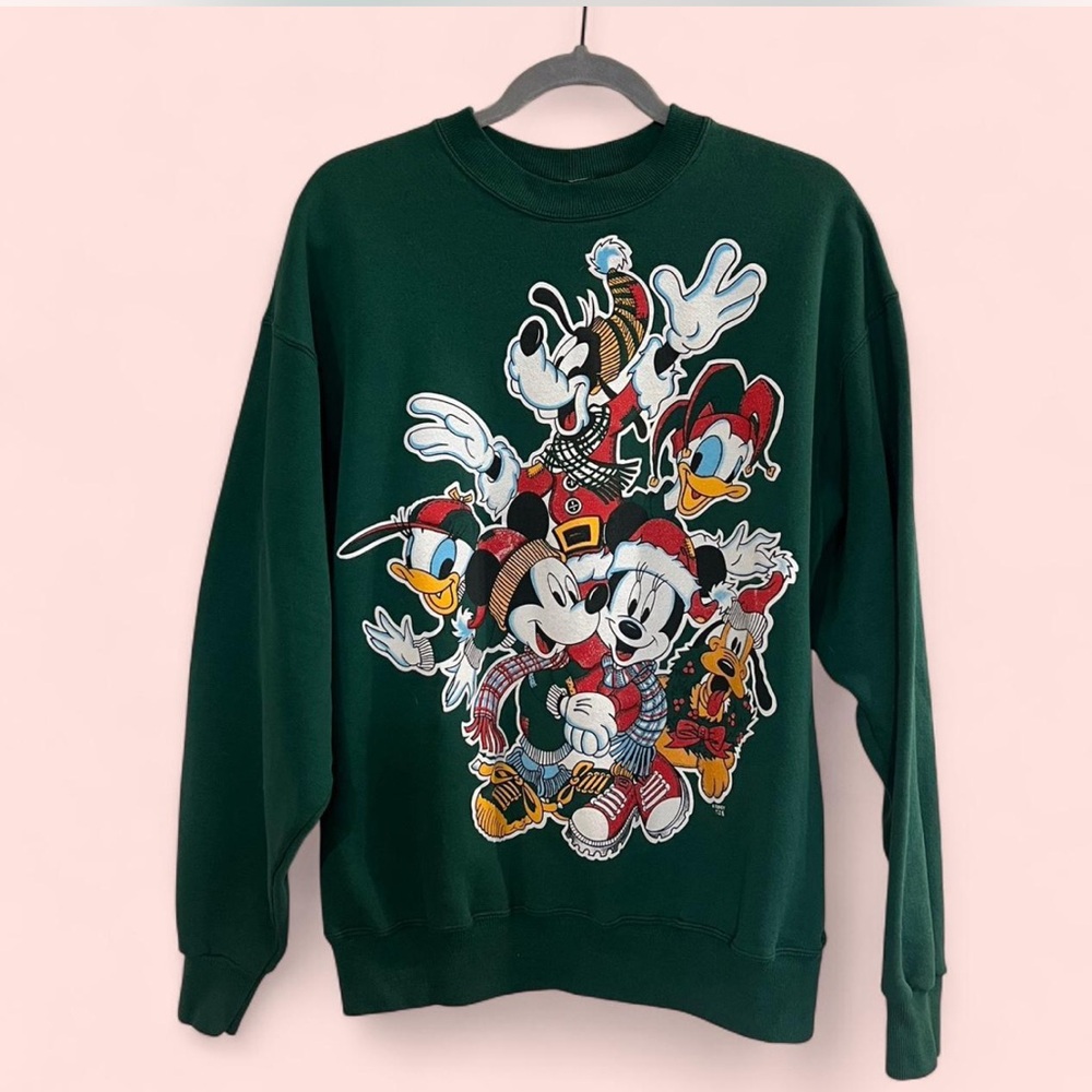 Rare Mickey Unlimited Disney Crewneck Sweater in Green